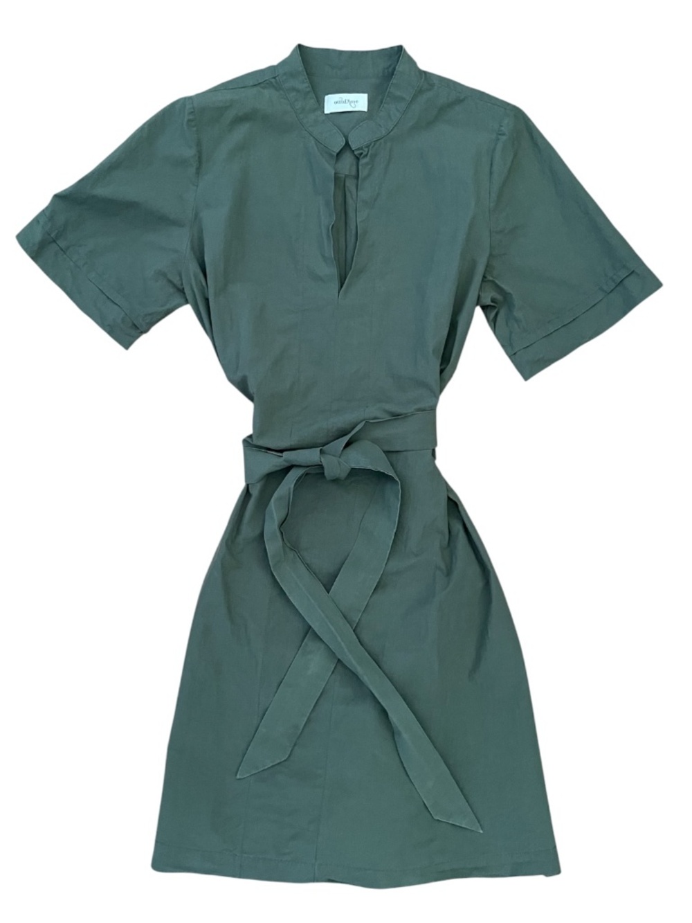 Ottod'Ame Cotton Poplin Shirt Dress Green